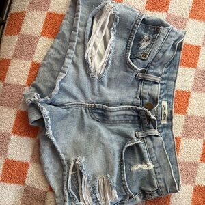 Billabong Blue Distressed Jean Shorts
